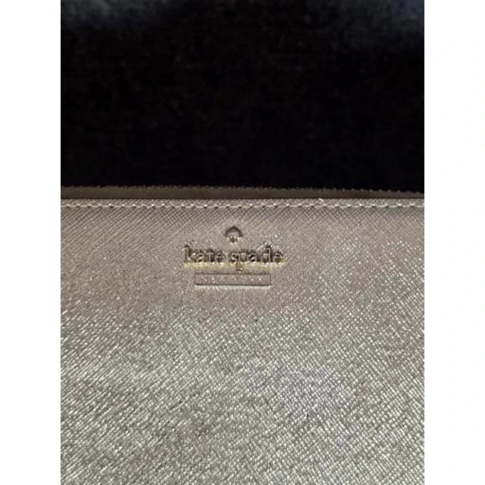 Kate Spade New York Gold Metallic Saffiano Leather Zip Around Continental Wallet